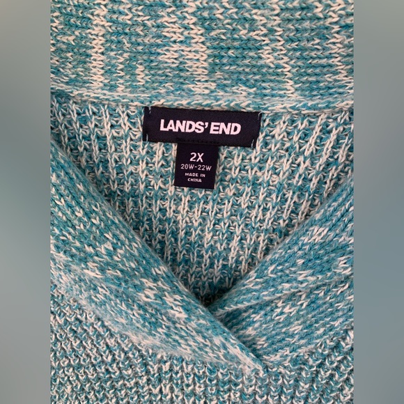 Men’s (XXL) Land’s End Shawl Neck Sweater Dusty Blue IMMACULATE! - Picture 4 of 5